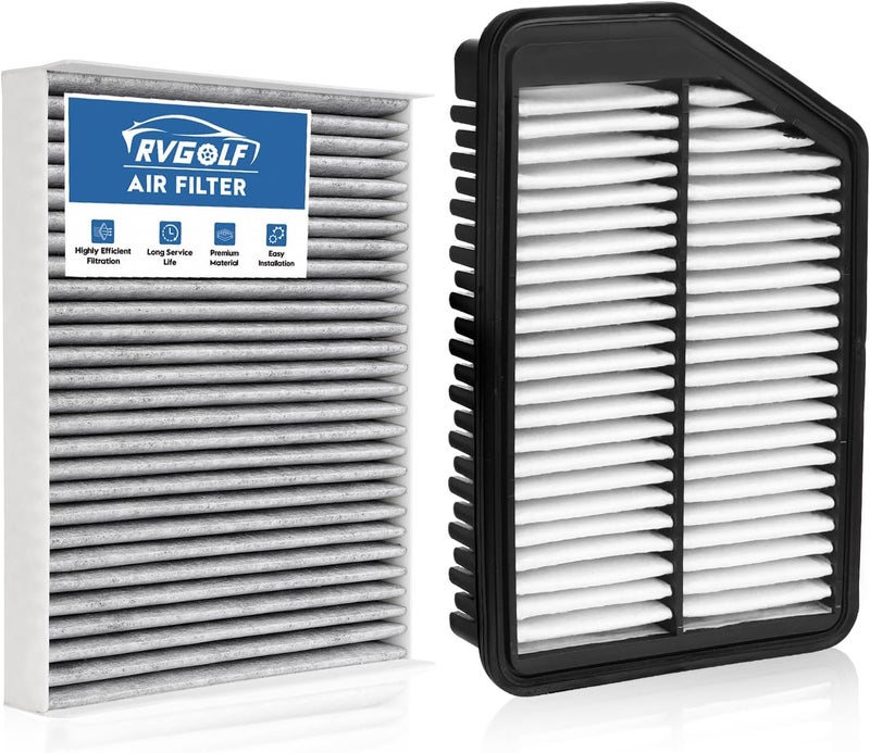 RVgolf Engine+Cabin Air Filters Set Fit for 2011-2016 Hyundai Elantra 1.8L, 2014-2017 Elantra Gt L4 2.0L, 2014-2018 Kia Forte5 2.0L Engine Air Filter Replacement Accessories CF10728 28113-3X000 - Image 1